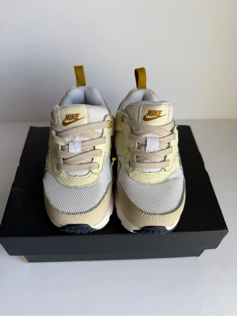 Nike Kids' Sneakers in Cream, White and Gold Accent